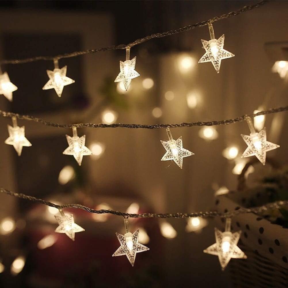 100 LED Star String Lights: Extendable, Waterproof, Warm White Decor!!