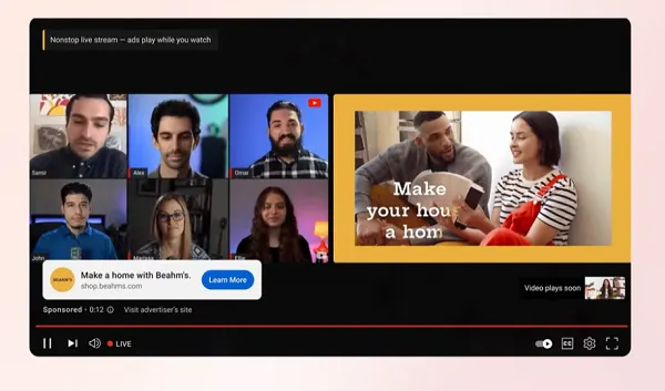 YouTube Launches Facet-by-Facet Advertisements for Livestreams
