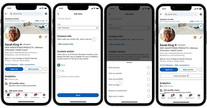 LinkedIn Removes Customized CTA Hyperlinks from Consumer Profiles