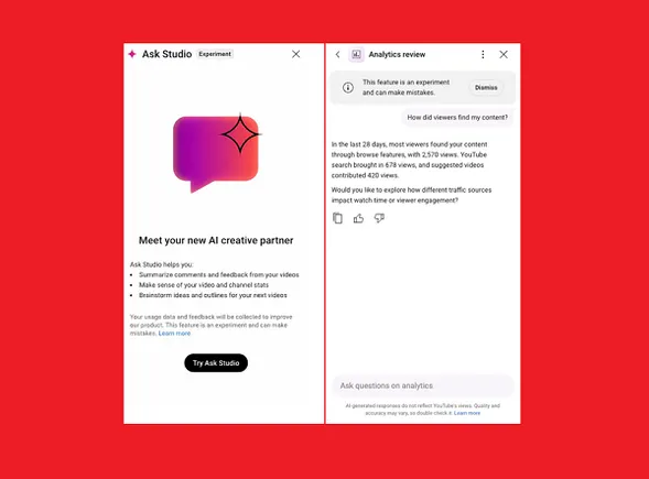 YouTube Assessments ‘Ask Studio’ Analytics Evaluation Bot