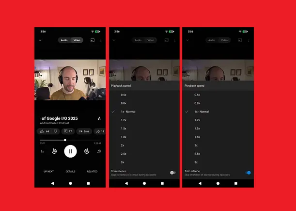 YouTube Provides ‘Trim Silence’ Choice to Podcast Playback