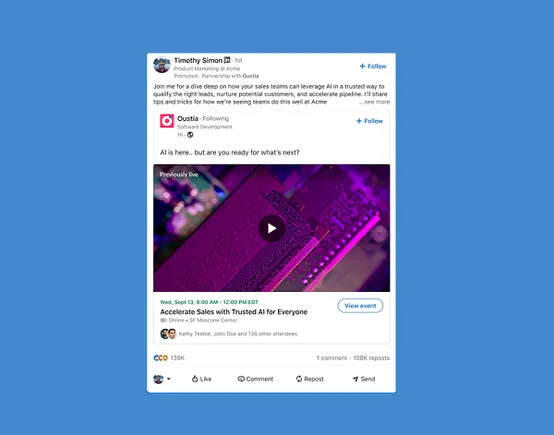 LinkedIn Will Now Allow Manufacturers to Sponsor Person Posts that Hyperlink to a LinkedIn Occasion
