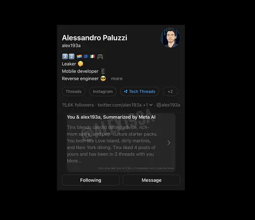 Threads Experiments With AI Interplay Summaries on Profiles