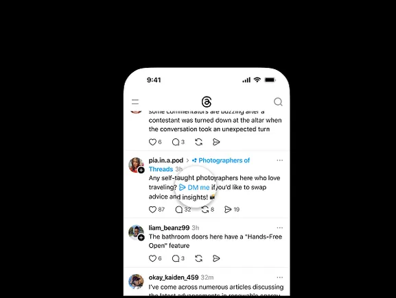 Threads checks simplified DM connection in-stream