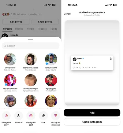 Threads now gives simplified sharing to Instagram